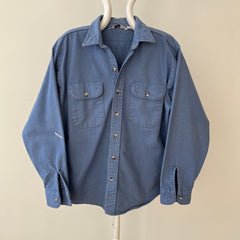 1980s Baby Blue Heavy Button Up Shirt by Five Brothers