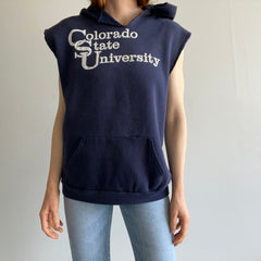 1970s Colorado State University DIY Thrashed Hoodie Warm Up