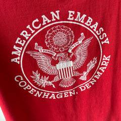 1980s American Embassy Copenhagen, Denmark T-Shirt - COOL!