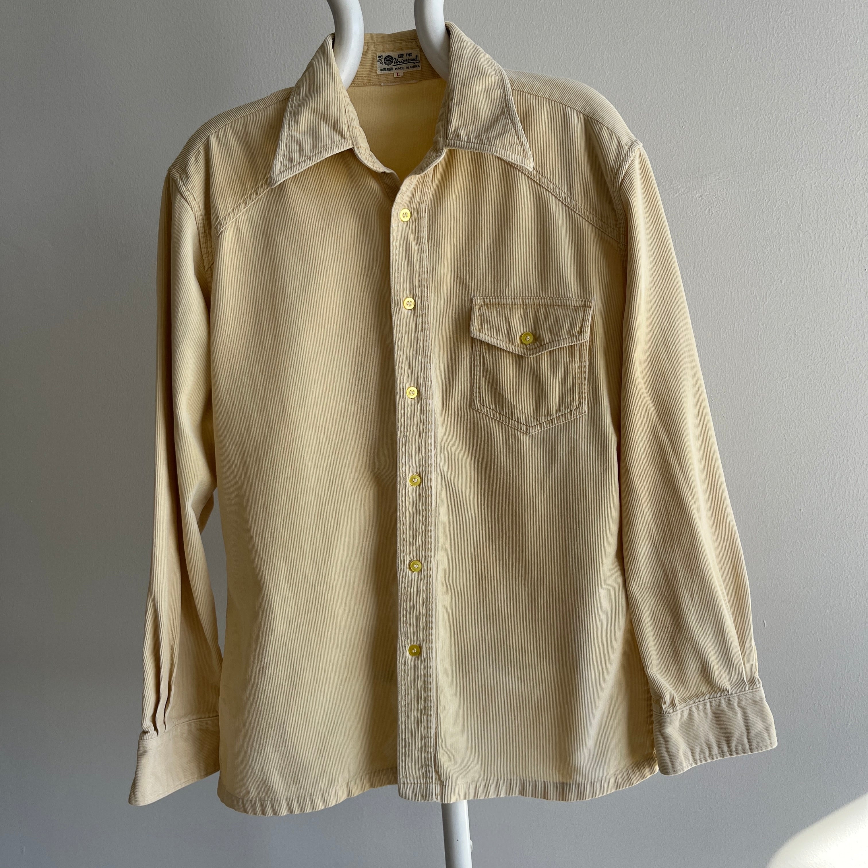 1970s Corduroy Flannel Style Shirt
