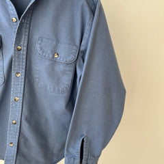 1980s Baby Blue Heavy Button Up Shirt by Five Brothers