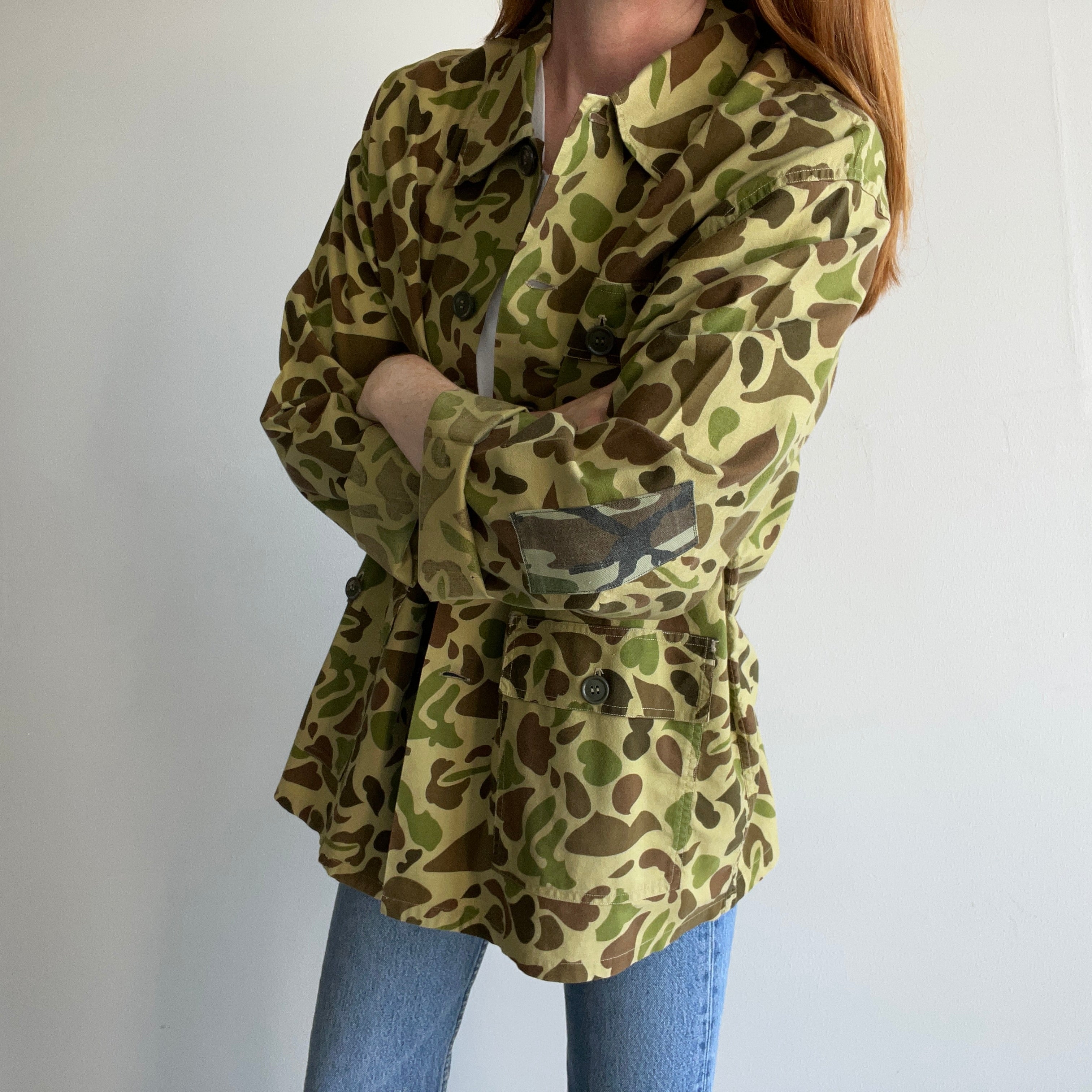 1970s Barely Worn Bright Camo Chore Coat/Jacket