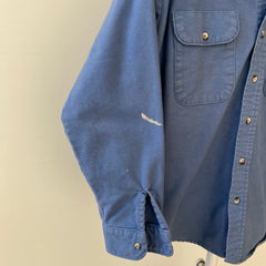 1980s Baby Blue Heavy Button Up Shirt by Five Brothers