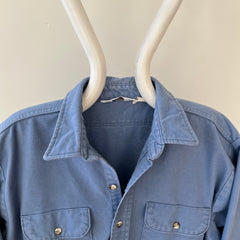 1980s Baby Blue Heavy Button Up Shirt by Five Brothers