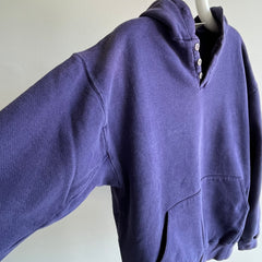 1990s L.L. Bean x Russell Navy Henley Hoodie