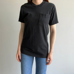 1980s Fabulous Blank Black Pocket T-Shirt