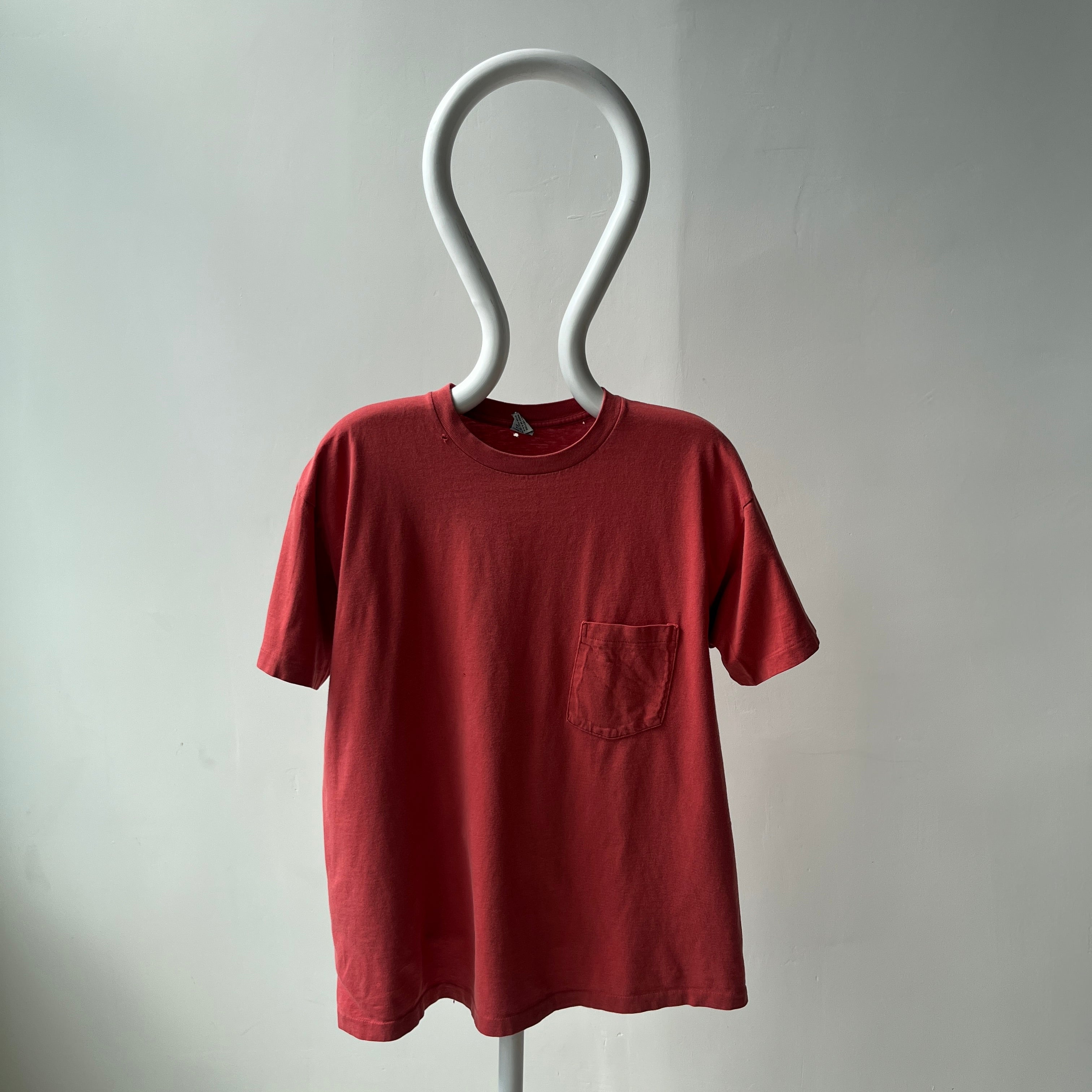 1990s USA Made Gap Salmon/Red/Orange Cotton Pocket T-Shirt