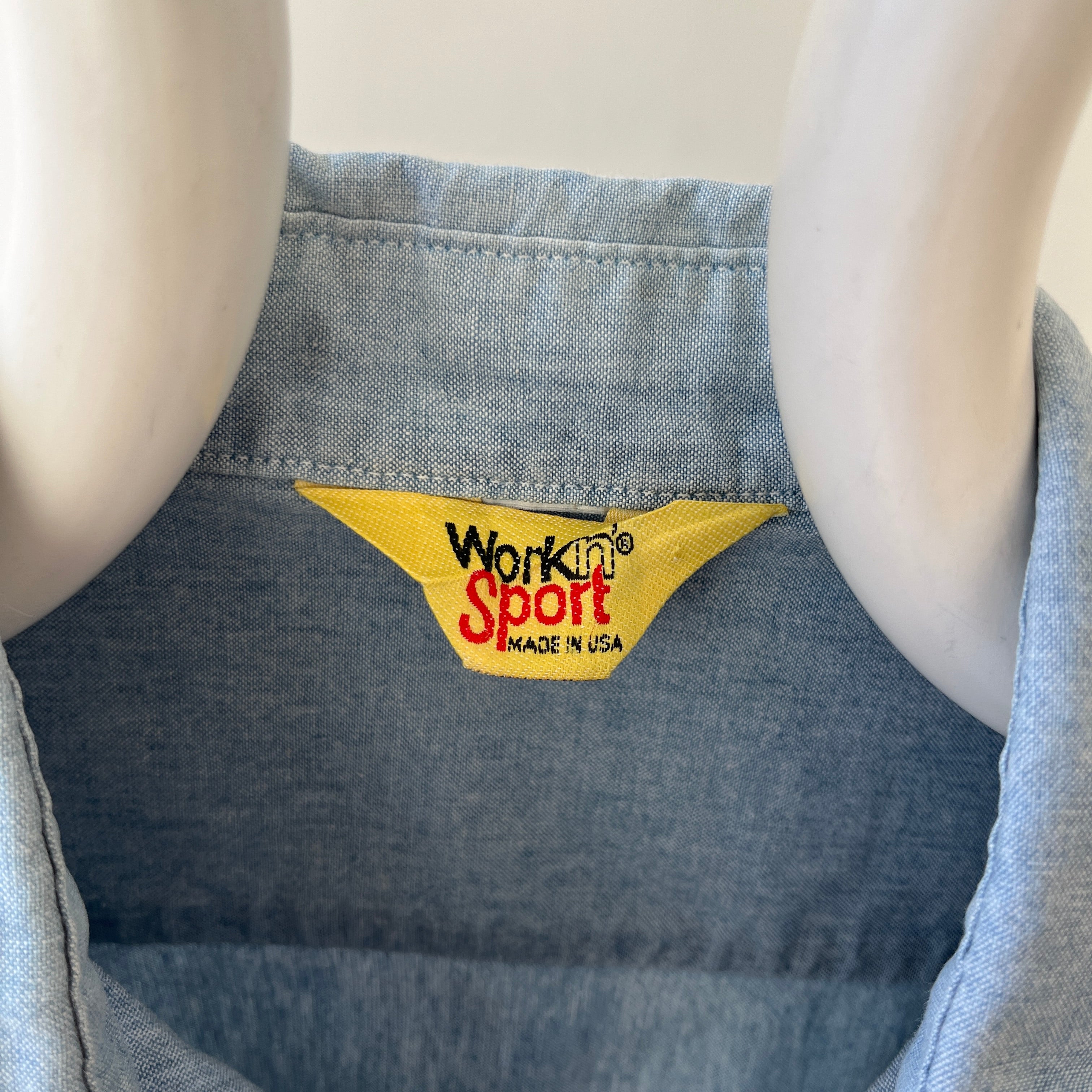 1970s Chambray Button Up Shirt - Lovely