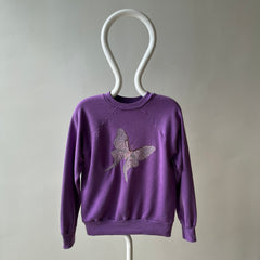 1980s DIY Hand Stitched Butterfly Sweatshirt (early 80s)