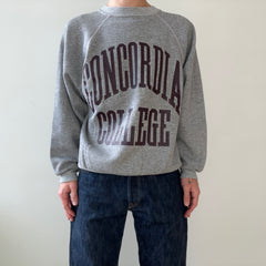 1970s Grey Concordia College Raglan Sweatshirt