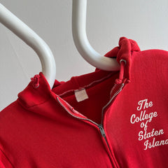 1970s The College of Staten Island Sun Faded Zip Up Hoodie