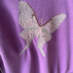 1980s DIY Hand Stitched Butterfly Sweatshirt (early 80s)