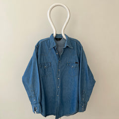 1970s Sears Roebucks Denim Western Button Up/Snap Shirt - !!!!