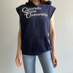 1970s Colorado State University DIY Thrashed Hoodie Warm Up