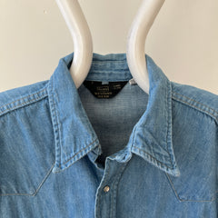 1970s Sears Roebucks Denim Western Button Up/Snap Shirt - !!!!