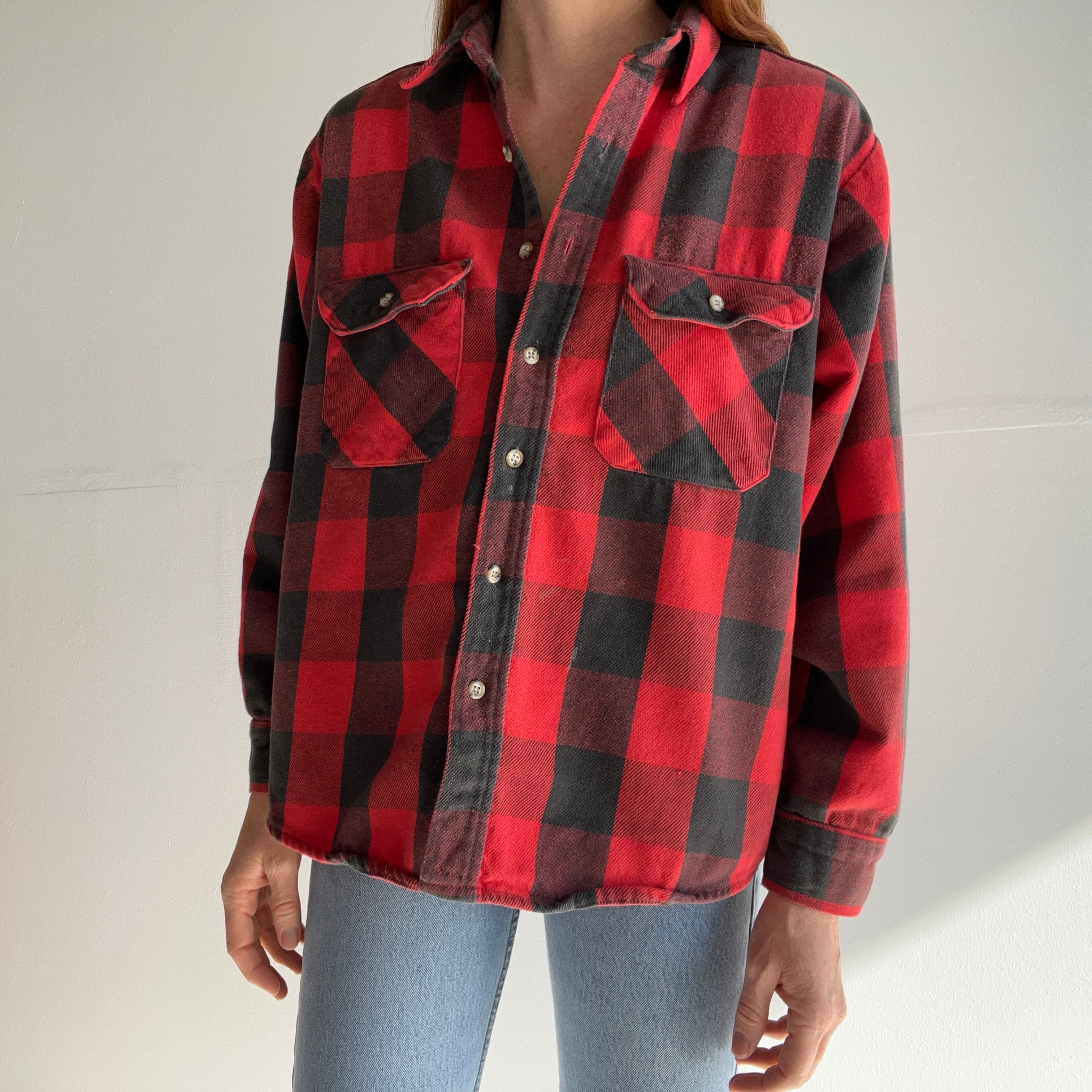 1990s Winston Cotton Buffalo Plaid Flannel