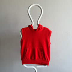 1970s Red Hoodie Warm Up Vest - THIS