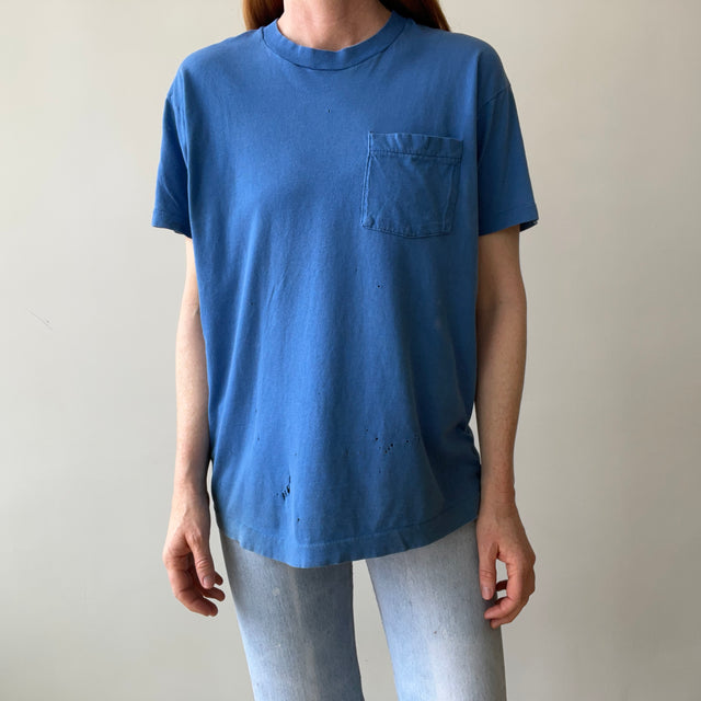 T-shirt teinté de peinture noire vierge des années 00