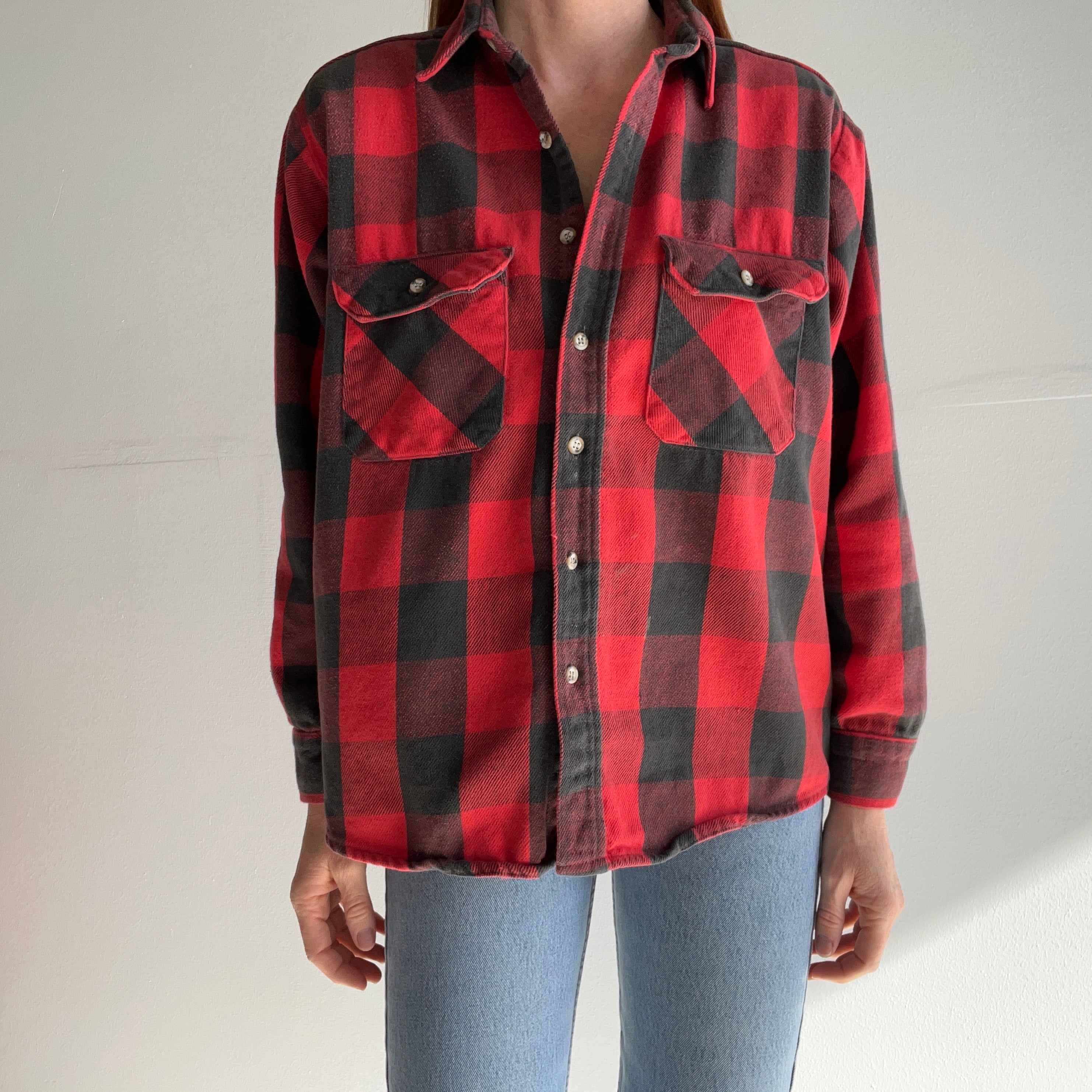 1990s Winston Cotton Buffalo Plaid Flannel