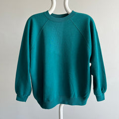 1990s Deep Teal Blank Raglan Sweatshirt