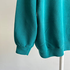 1990s Deep Teal Blank Raglan Sweatshirt