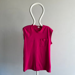 1980s FOTL Cotton Hot Pink Muscle Tank (Selvedge Pocket for Those Who Care)