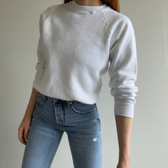 1980s Blank White Raglan Sweatshirt