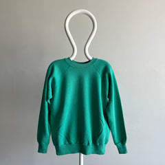 1980s Seafoam Blue Green Raglan - A Delight