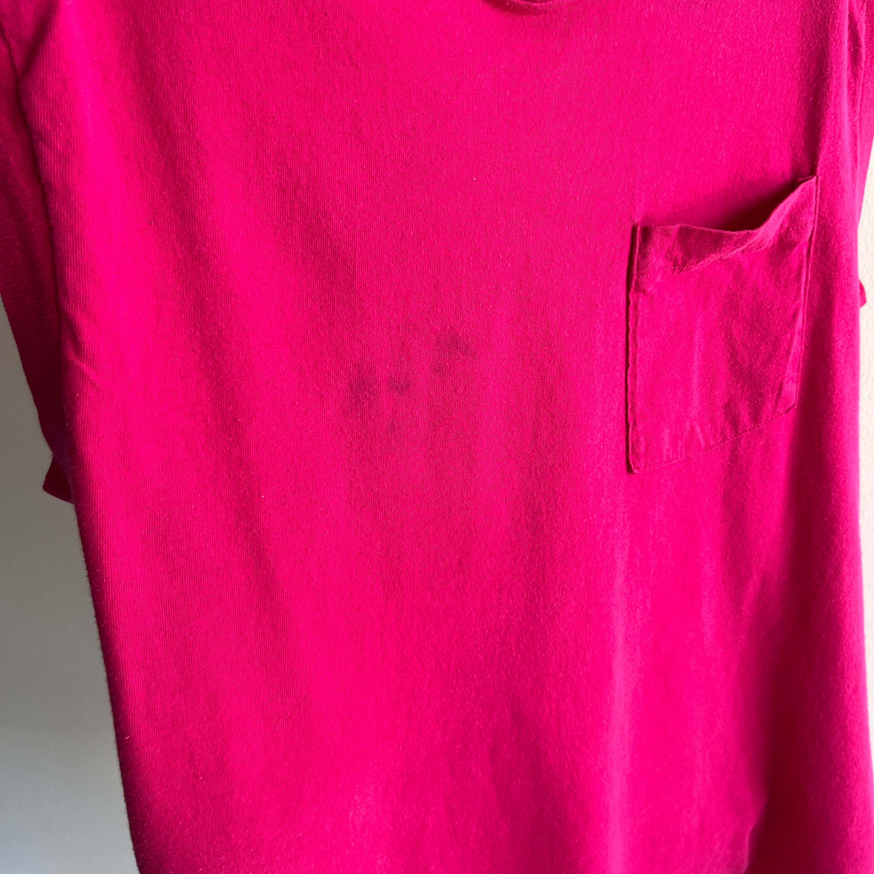 1980s FOTL Cotton Hot Pink Muscle Tank (Selvedge Pocket for Those Who Care)