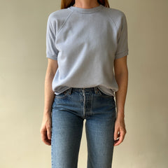 1980s Baby Blue Short Sleeve Sweatshirt
