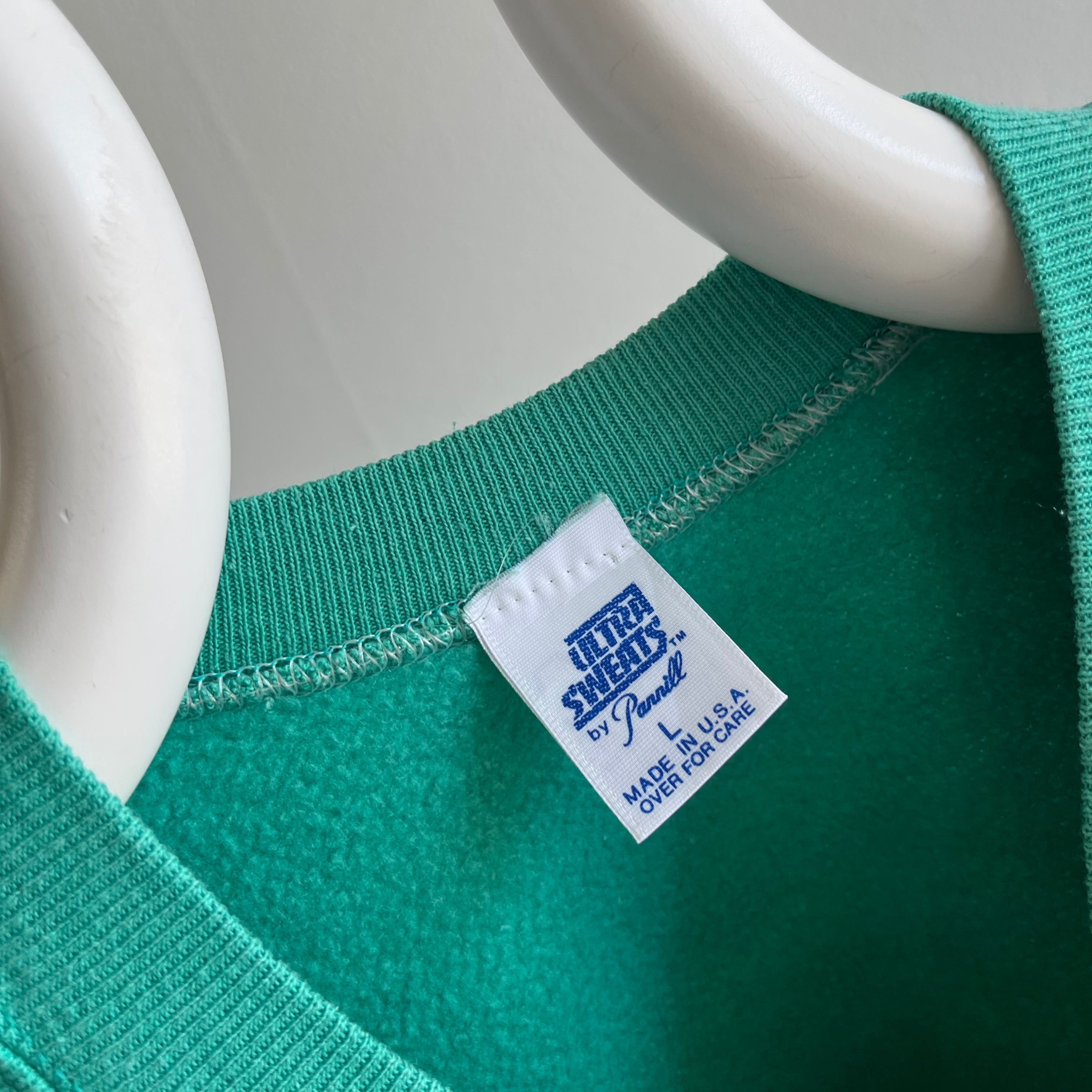 1980s Seafoam Blue Green Raglan - A Delight