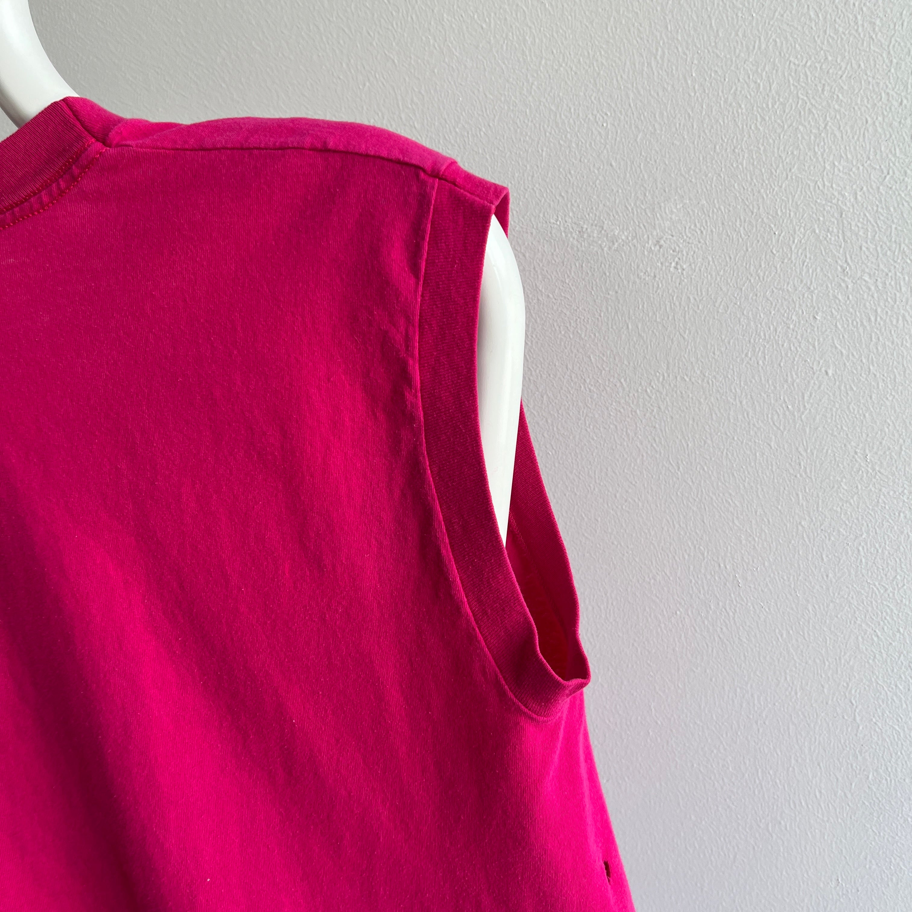 1980s FOTL Cotton Hot Pink Muscle Tank (Selvedge Pocket for Those Who Care)