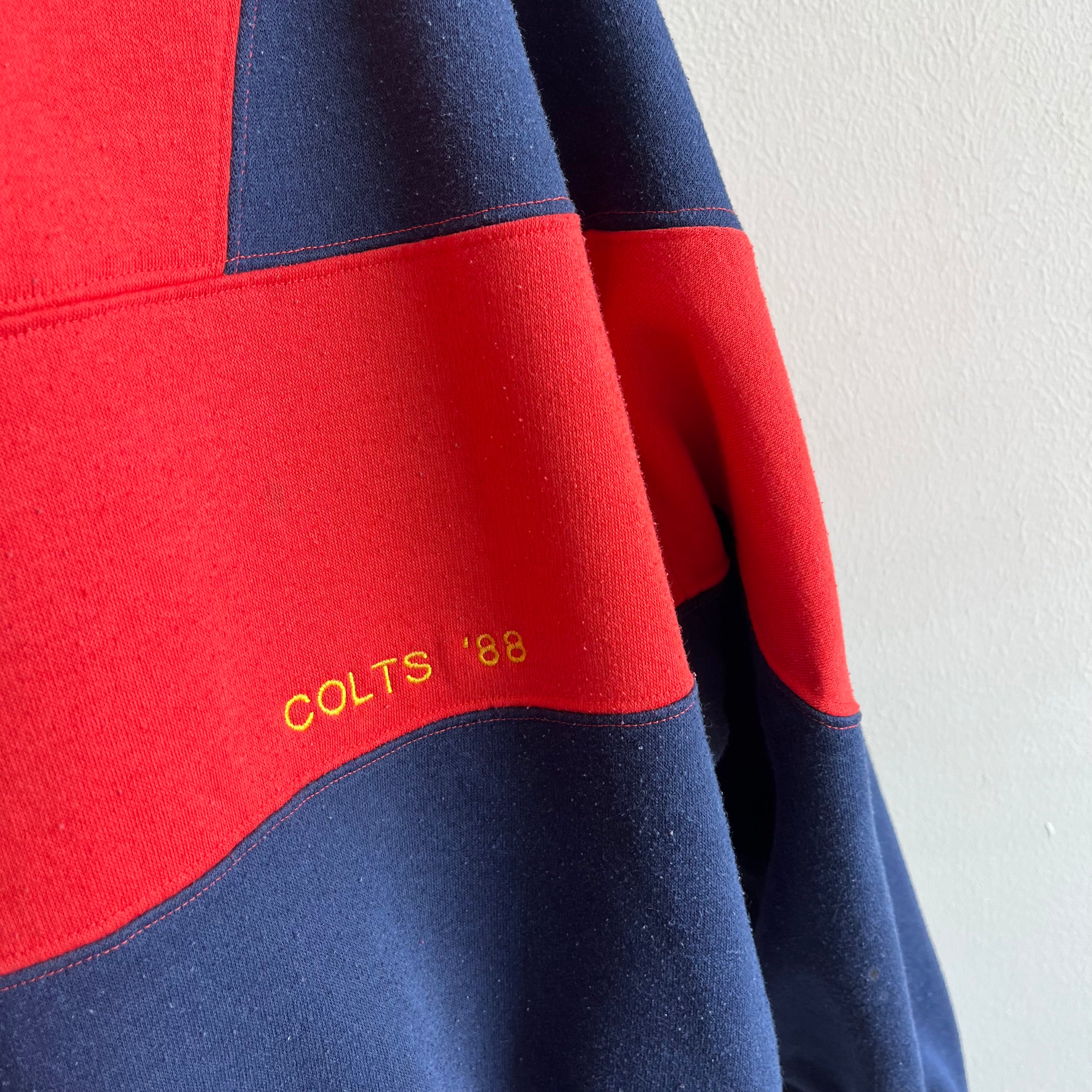 1988 Colts South Australia Football Super Cool Color Block Sweatshirt