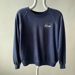 1970s Dreamy Mackinac Island Worn Out Sweatshirt with Contrast Stitching by Sportswear - !!!!