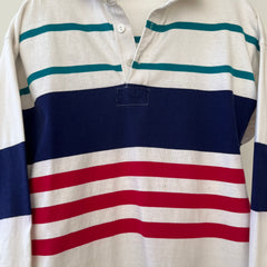 1980s/90s White Striped Rugby Shirt