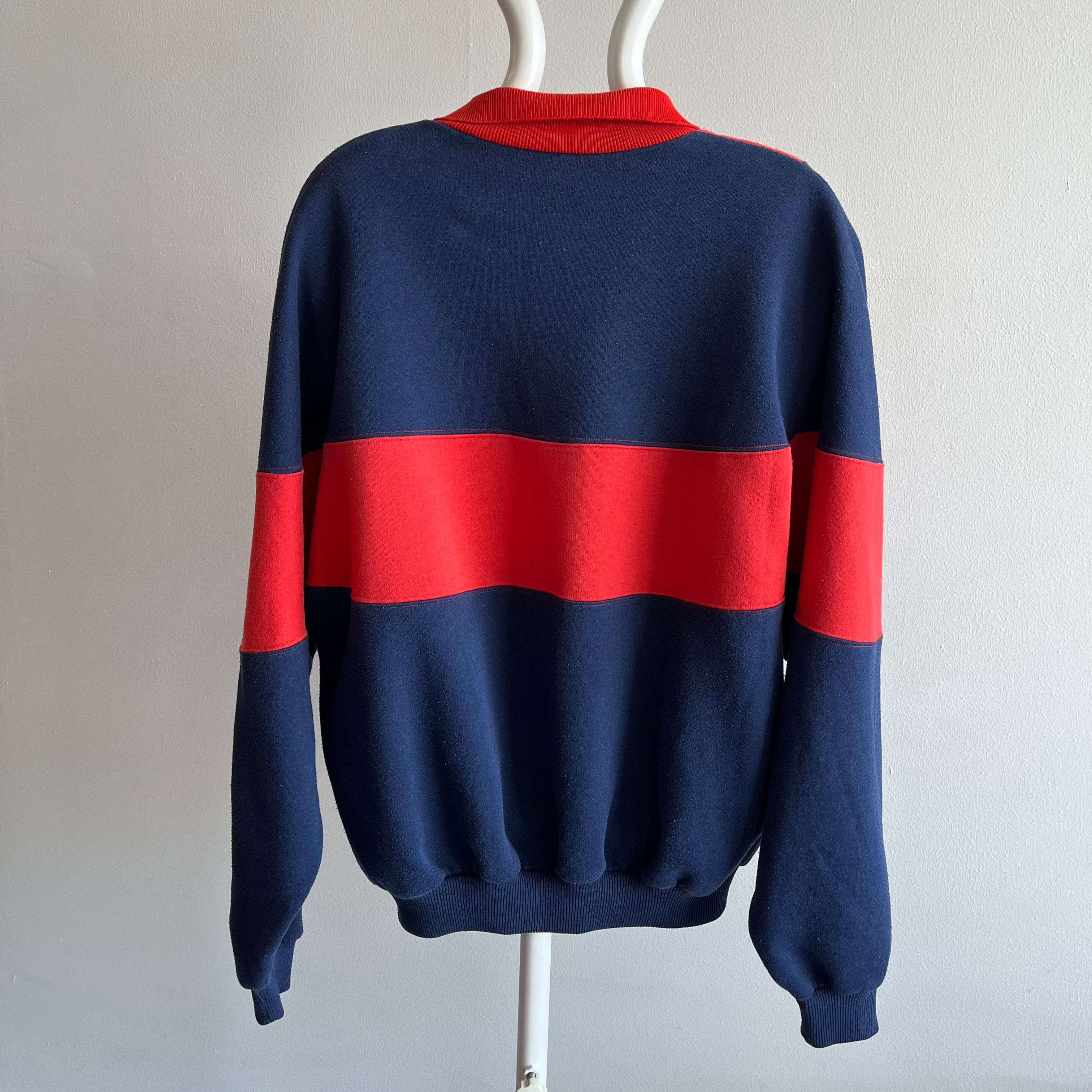 1988 Colts South Australia Football Super Cool Color Block Sweatshirt