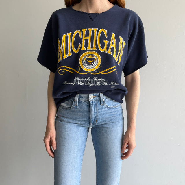 1980/90s Michigan Cut Sleeve and Hem Sweatshirt