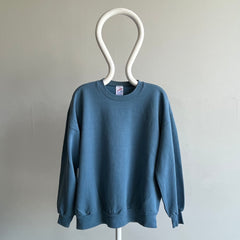 1990s Blank Slate Blue Gray Sweatshirt