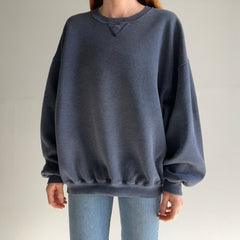 1990s Slate Blue Single V Larger Sweatshirt by Russell Brand