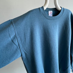 1990s Blank Slate Blue Gray Sweatshirt