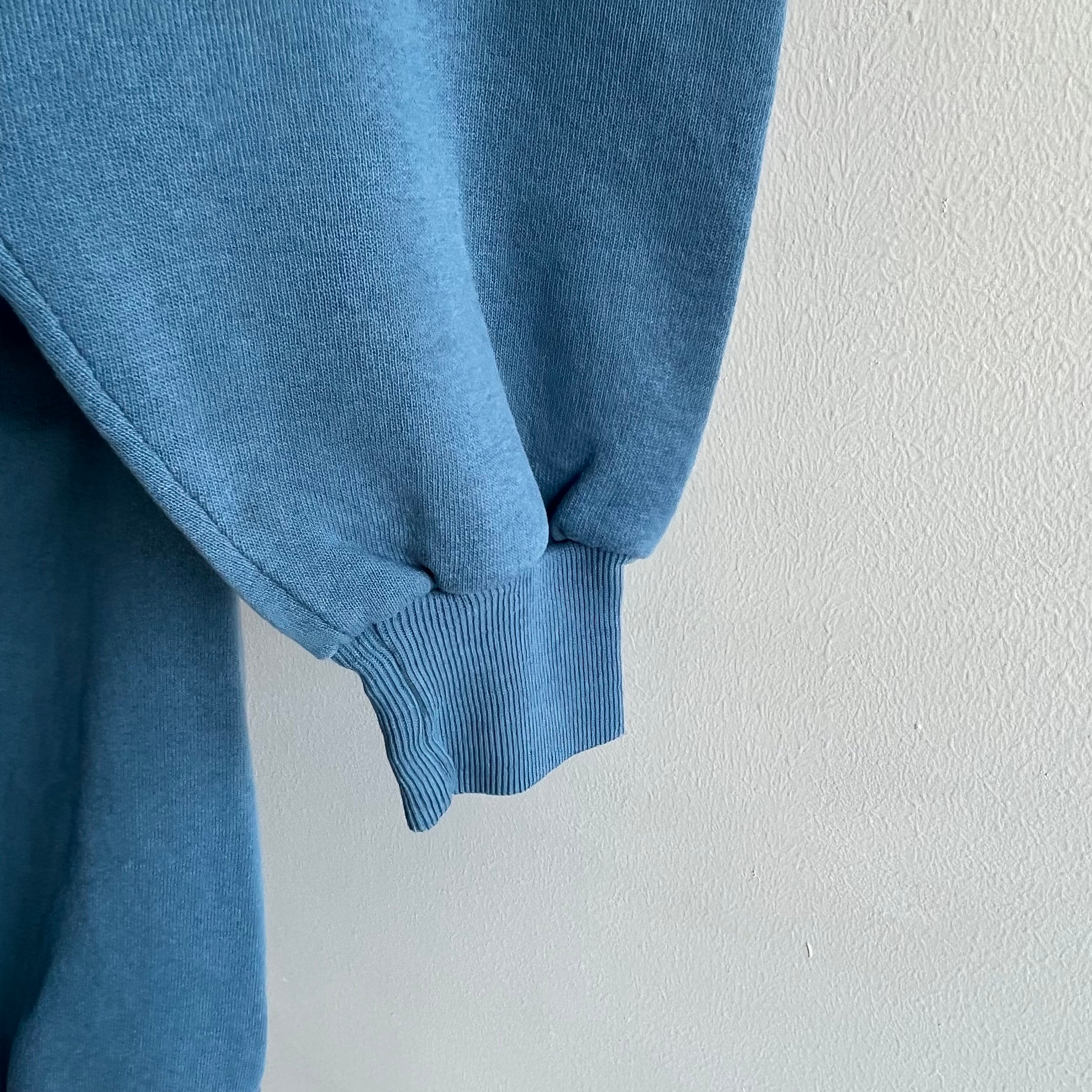 1990s Blank Slate Blue Gray Sweatshirt