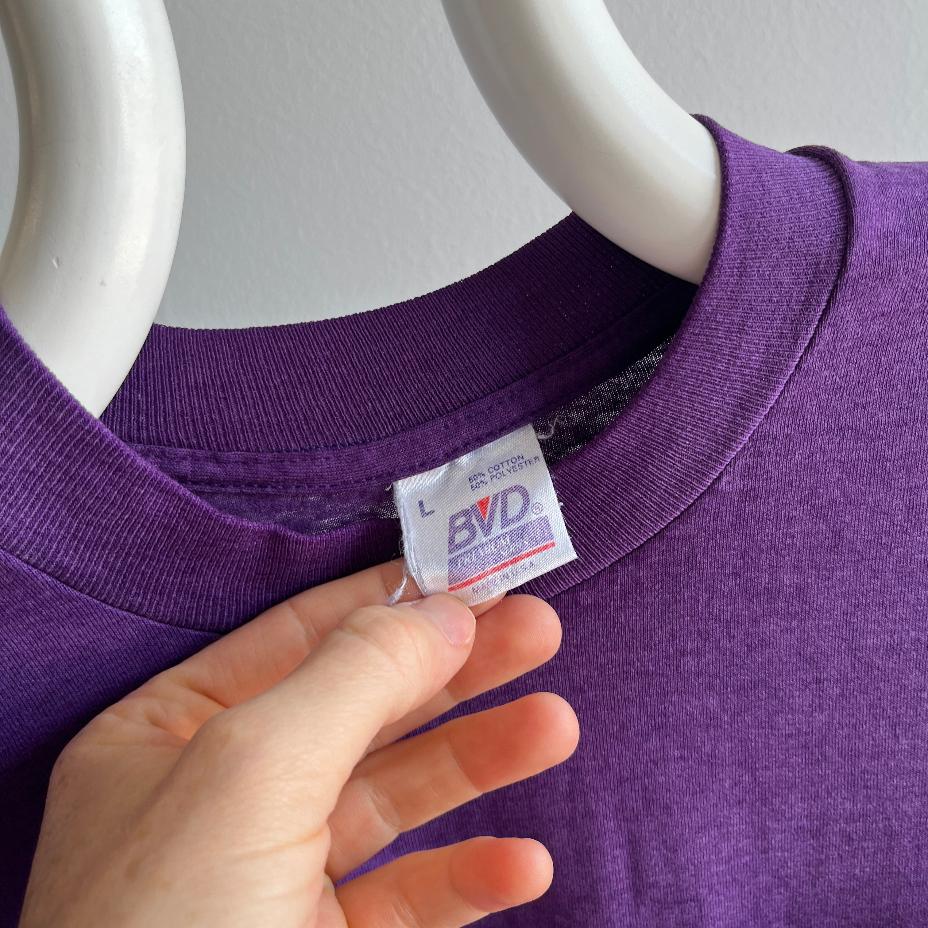 1980/90s Dreamy Worn Purple Pocket T-Shirt by BVD