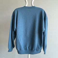 1990s Blank Slate Blue Gray Sweatshirt