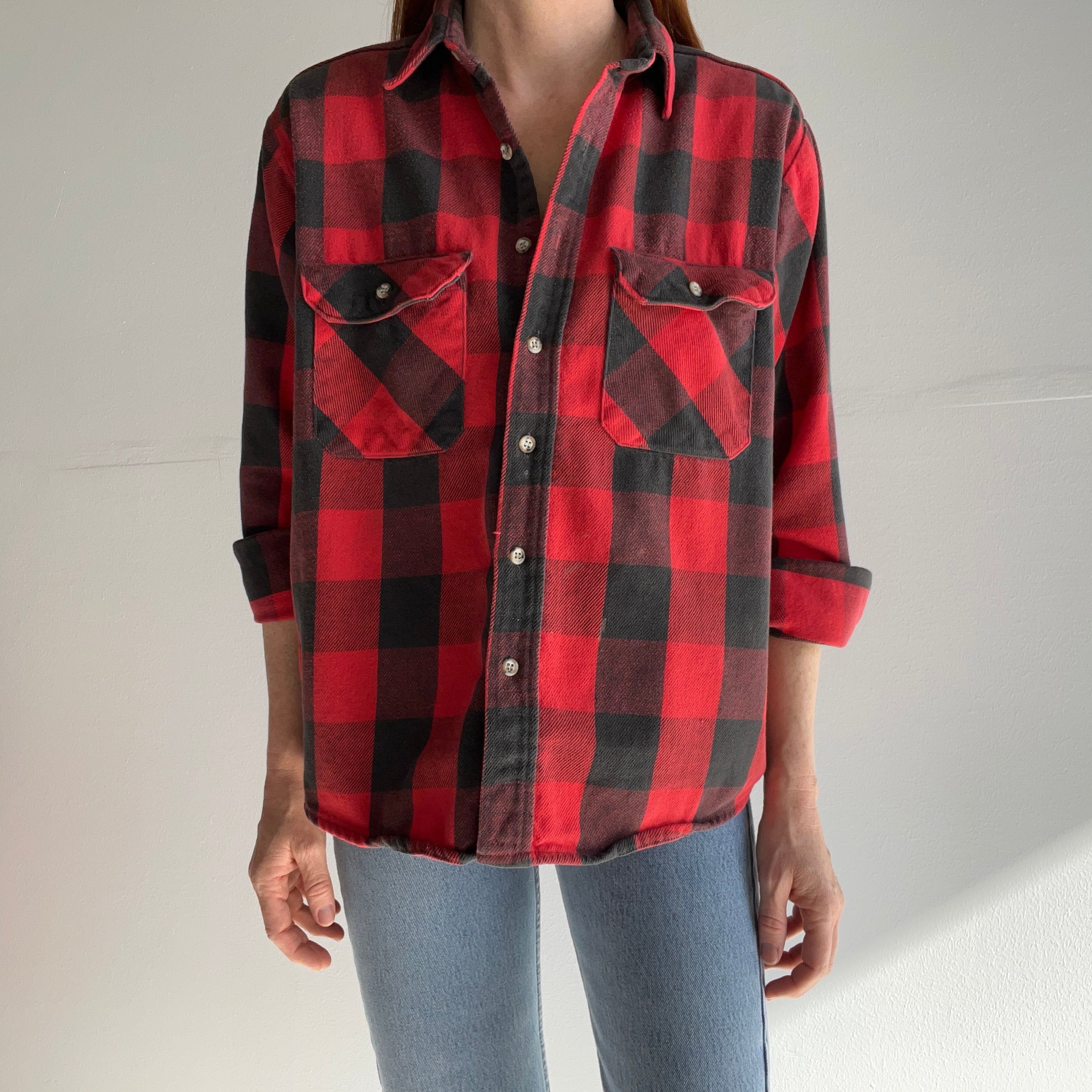 1990s Winston Cotton Buffalo Plaid Flannel