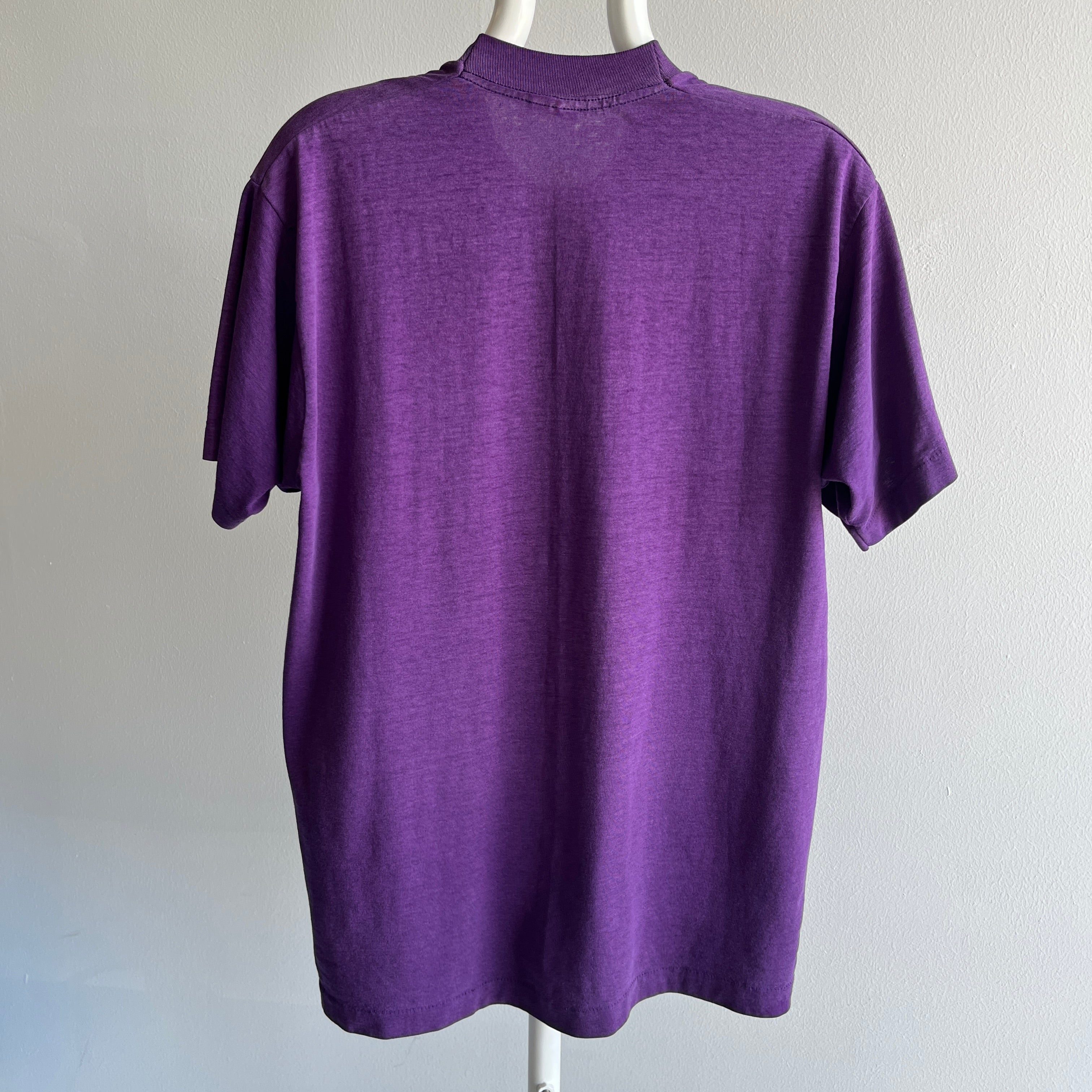 1980/90s Dreamy Worn Purple Pocket T-Shirt by BVD