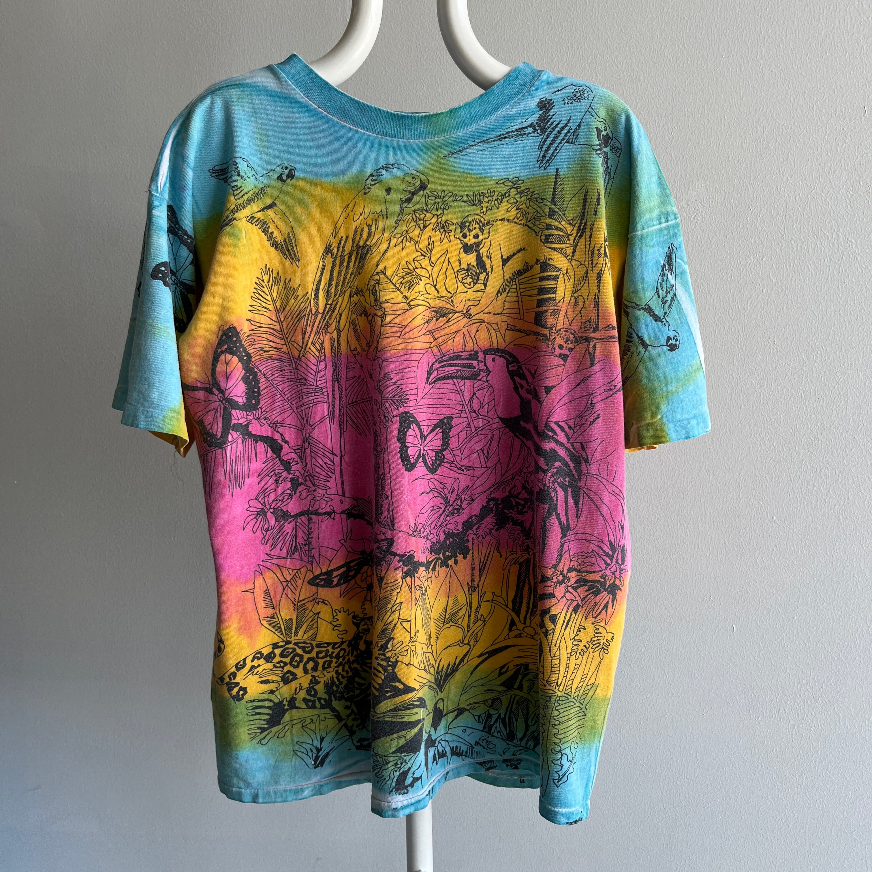 1990s Jungle Amazon Layer Cake Tie Dye T-Shirt - THIS IS AWESOME/DUH