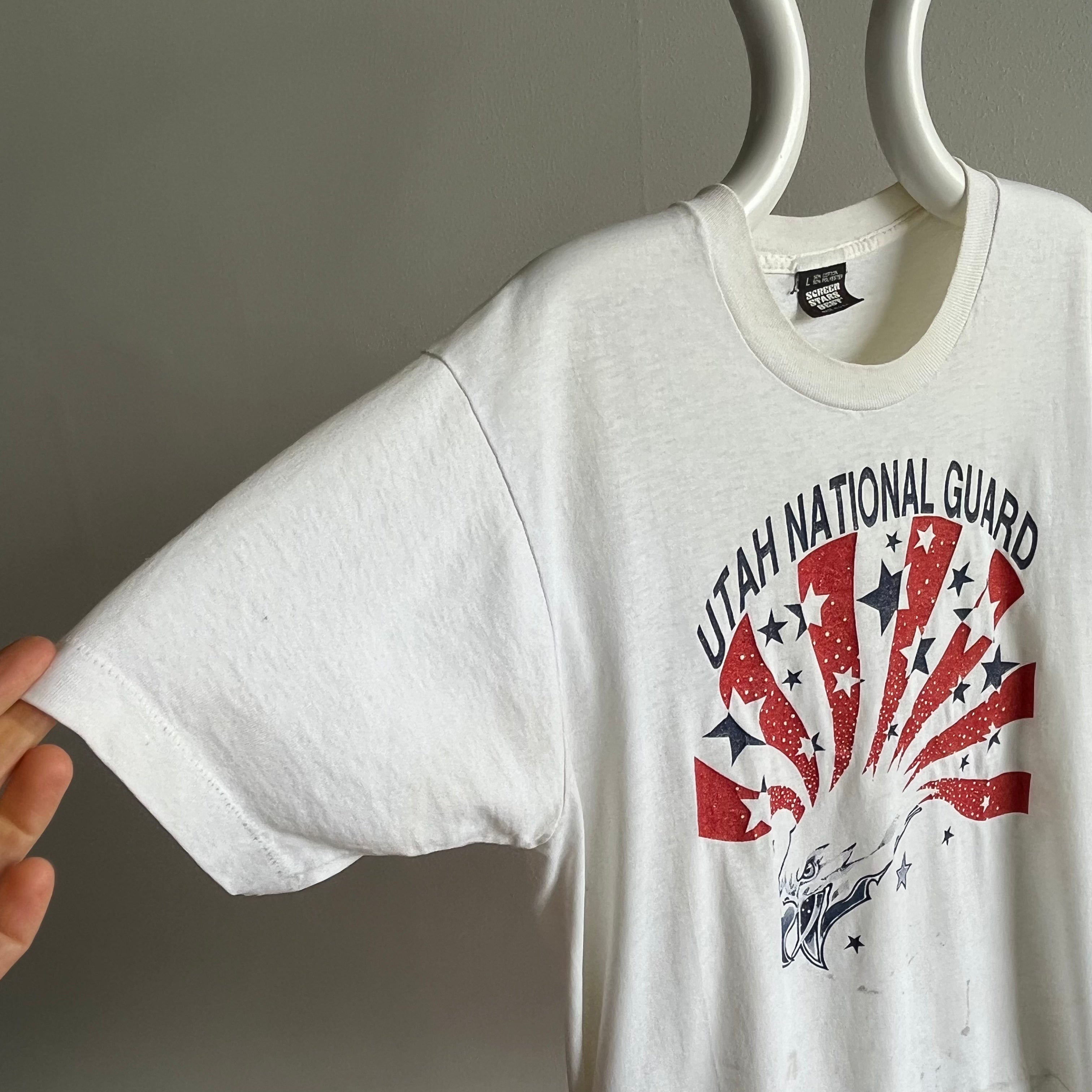 1980s Utah National Guard Paint Stained T-Shirt