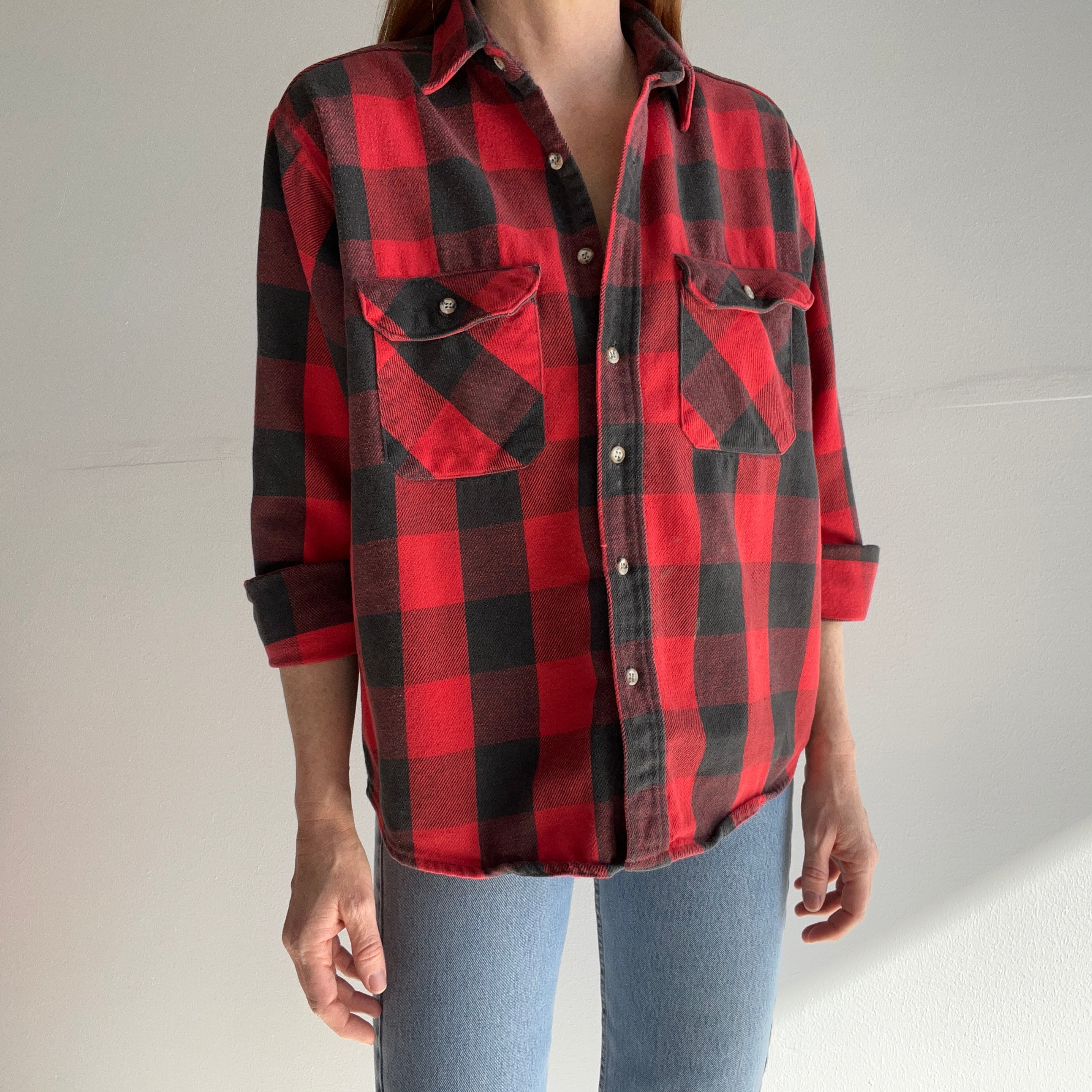 1990s Winston Cotton Buffalo Plaid Flannel