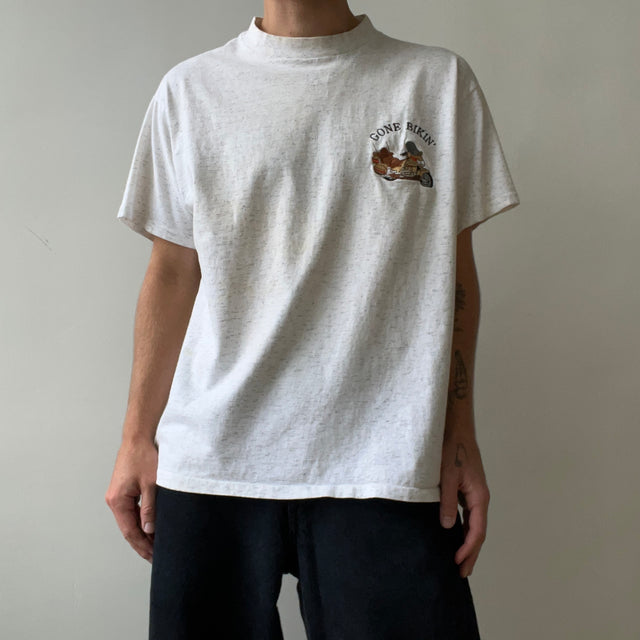 1980/90s Light Heather Grey Gone Bikin' T Shirt