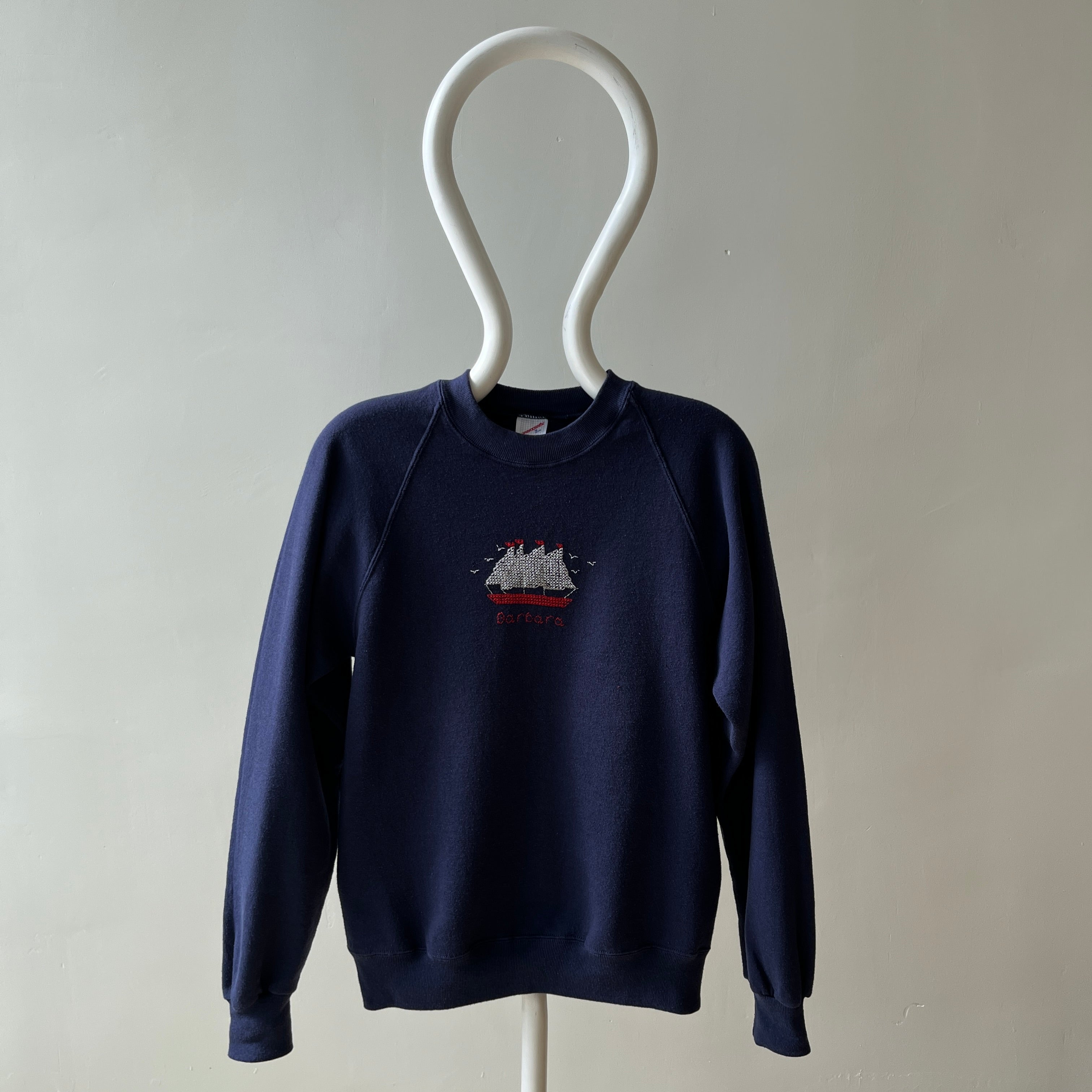 1980s Barbara Hand Stitched Sailboat Sweatshirt - Barb!